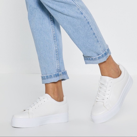 white platform sneakers nasty gal